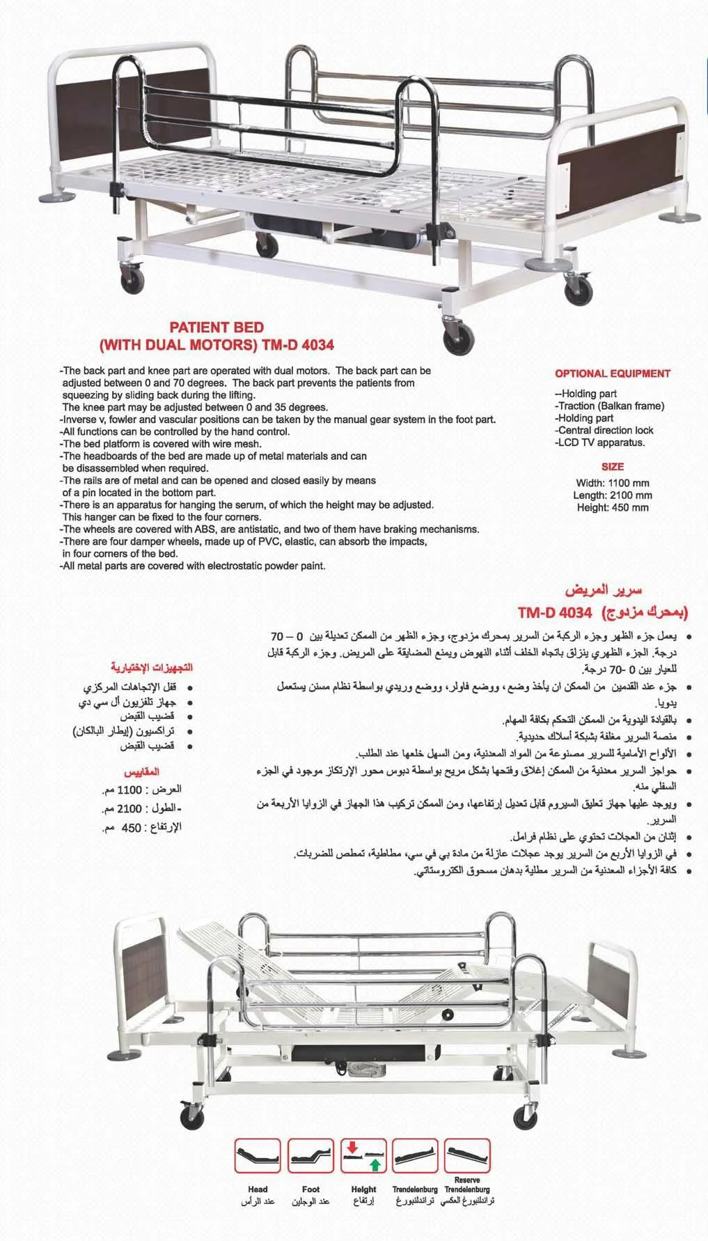 Motorized Adjustable ICU & Hospital Patient Bed Model 6 — Hospital Equipment, Clinical Furniture & Medical Supplies | AFRIMEKS Foreign Trade