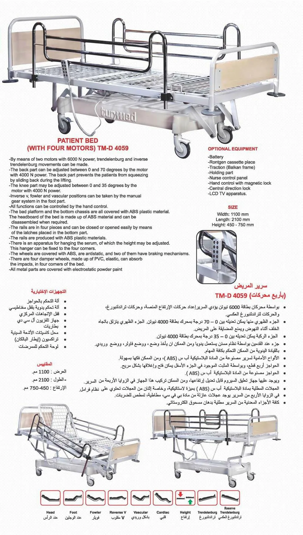 Motorized Adjustable ICU & Hospital Patient Bed Model 1 — Hospital Equipment, Clinical Furniture & Medical Supplies | AFRIMEKS Foreign Trade