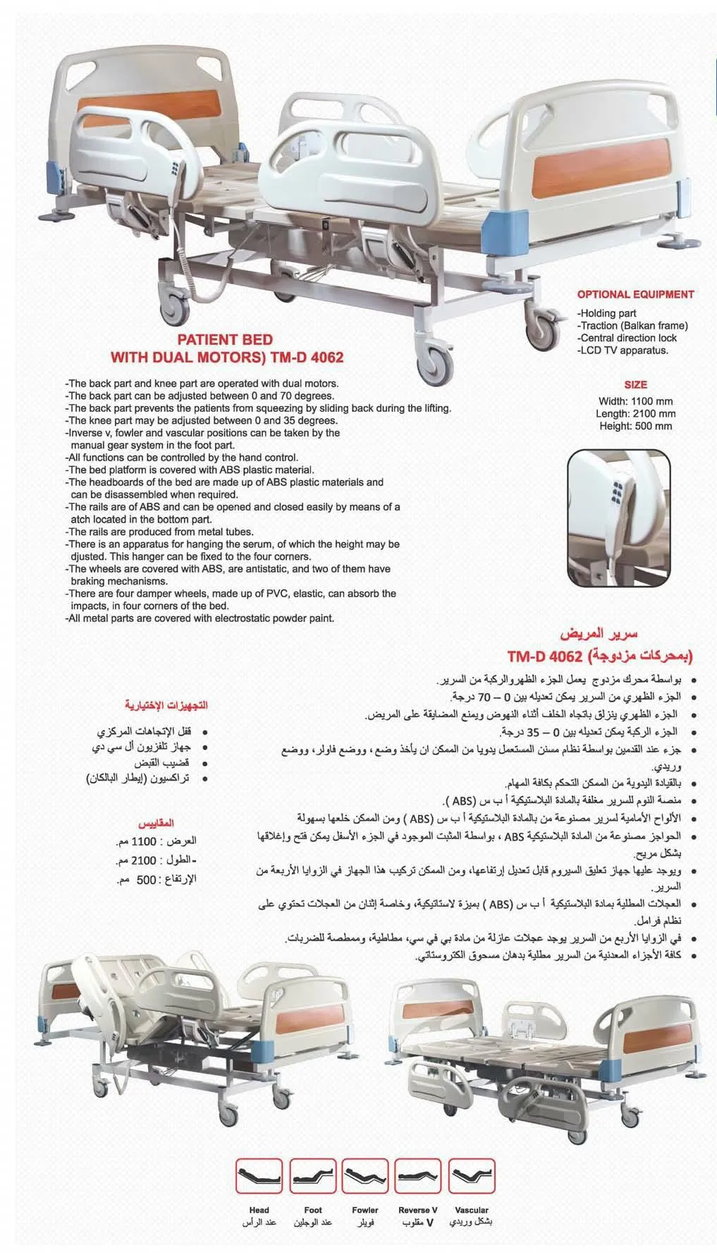 Motorized Adjustable ICU & Hospital Patient Bed Model 12 — Hospital Equipment, Clinical Furniture & Medical Supplies | AFRIMEKS Foreign Trade