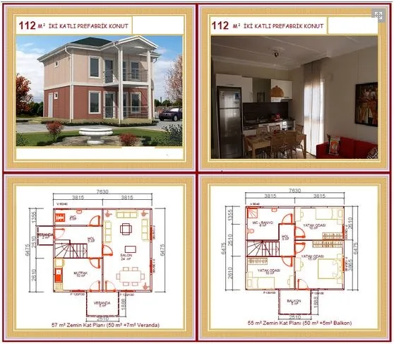 112m² Two-Storey Modular Prefabricated Residential Villa — Prefabricated Houses, Modular Homes & Site Buildings | AFRIMEKS Foreign Trade