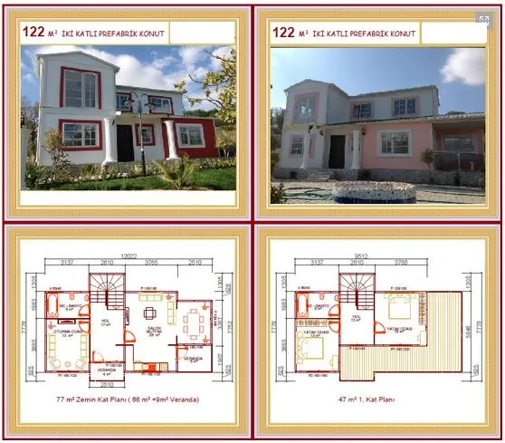 122m² Two-Storey Modular Prefabricated Residential Villa — Prefabricated Houses, Modular Homes & Site Buildings | AFRIMEKS Foreign Trade