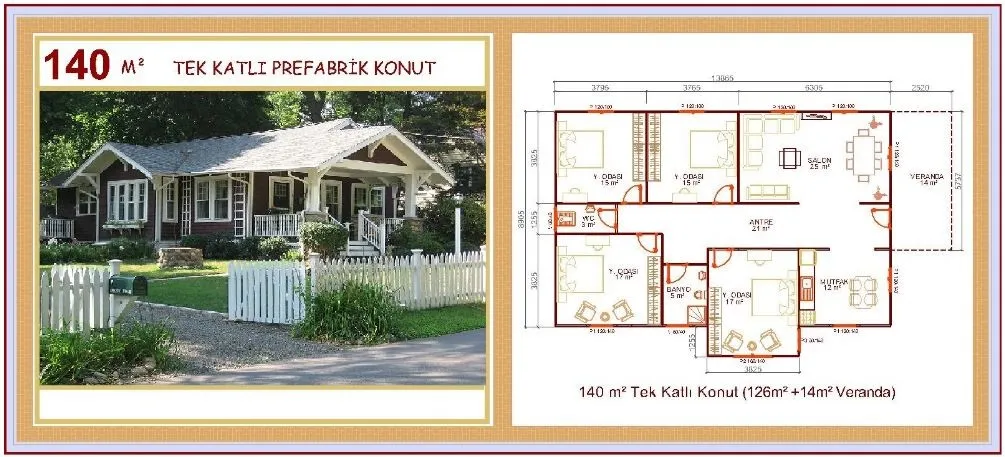 140m² Single-Storey Modular Prefabricated Residential Villa — Prefabricated Houses, Modular Homes & Site Buildings | AFRIMEKS Foreign Trade