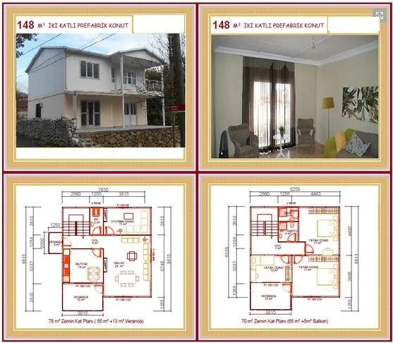 148m² Two-Storey Modular Prefabricated Residential Villa — Prefabricated Houses, Modular Homes & Site Buildings | AFRIMEKS Foreign Trade