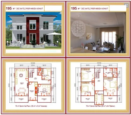 195m² Two-Storey Modular Prefabricated Residential Villa — Prefabricated Houses, Modular Homes & Site Buildings | AFRIMEKS Foreign Trade