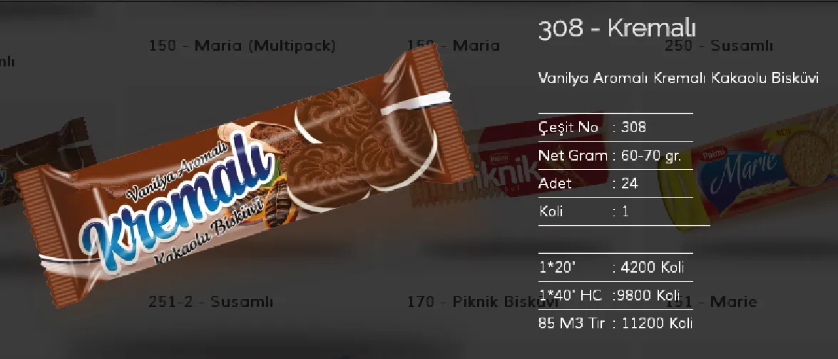 Palmiye Chocolate Coated Biscuits & Wafers Model 21 — Food, Pulses & Fast-Moving Consumer Goods | AFRIMEKS Foreign Trade