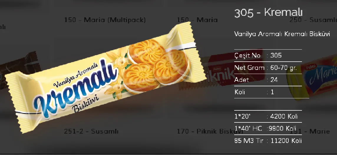 Palmiye Chocolate Coated Biscuits & Wafers Model 62 — Food, Pulses & Fast-Moving Consumer Goods | AFRIMEKS Foreign Trade