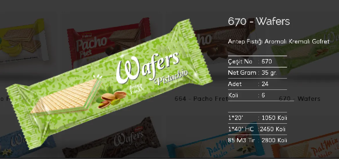Palmiye Chocolate Coated Biscuits & Wafers Model 139 — Food, Pulses & Fast-Moving Consumer Goods | AFRIMEKS Foreign Trade
