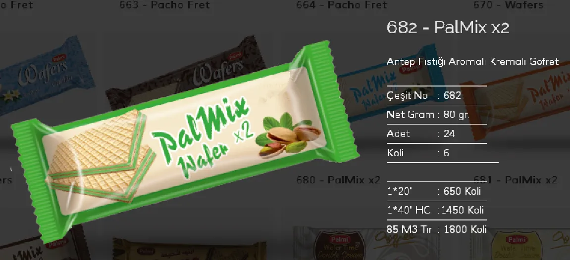 Palmiye Chocolate Coated Biscuits & Wafers Model 76 — Food, Pulses & Fast-Moving Consumer Goods | AFRIMEKS Foreign Trade