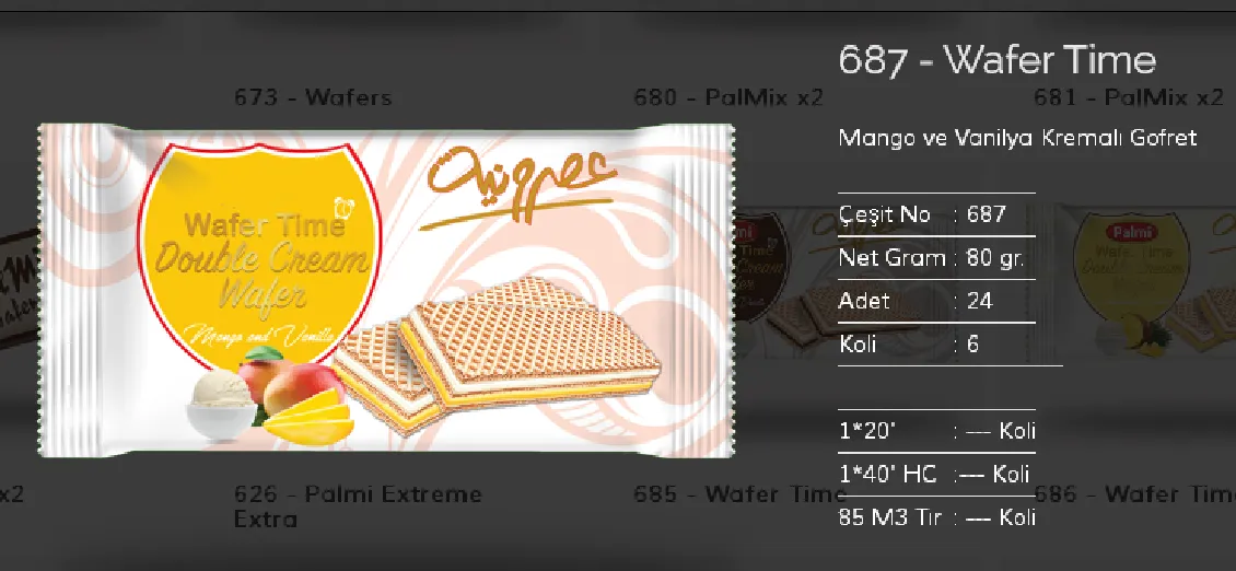 Palmiye Chocolate Coated Biscuits & Wafers Model 136 — Food, Pulses & Fast-Moving Consumer Goods | AFRIMEKS Foreign Trade