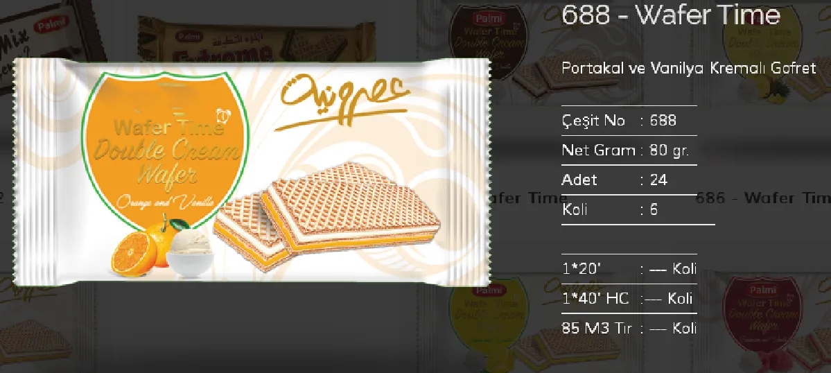 Palmiye Chocolate Coated Biscuits & Wafers Model 146 — Food, Pulses & Fast-Moving Consumer Goods | AFRIMEKS Foreign Trade