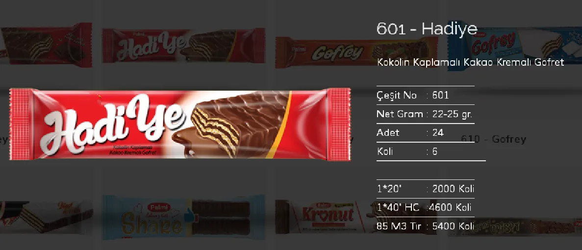 Palmiye Chocolate Coated Biscuits & Wafers Model 73 — Food, Pulses & Fast-Moving Consumer Goods | AFRIMEKS Foreign Trade
