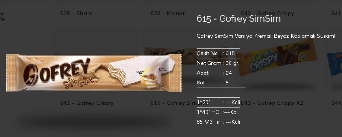 Palmiye Chocolate Coated Biscuits & Wafers Model 119 — Food, Pulses & Fast-Moving Consumer Goods | AFRIMEKS Foreign Trade