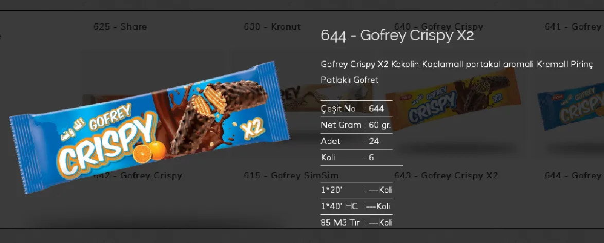 Palmiye Chocolate Coated Biscuits & Wafers Model 129 — Food, Pulses & Fast-Moving Consumer Goods | AFRIMEKS Foreign Trade
