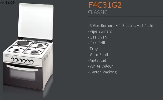 4-Burner Gas Freestanding Cooker & Grill (LPG/Natural Gas) Model 147 — Major Appliances, Refrigeration & Consumer Electronics | AFRIMEKS Foreign Trade