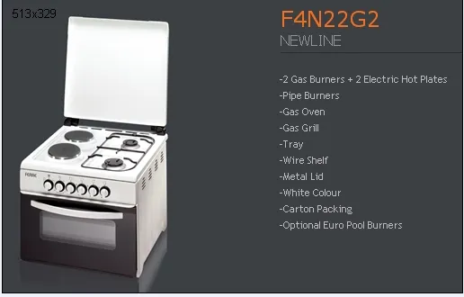 4-Burner Gas Freestanding Cooker & Grill (LPG/Natural Gas) Model 135 — Major Appliances, Refrigeration & Consumer Electronics | AFRIMEKS Foreign Trade