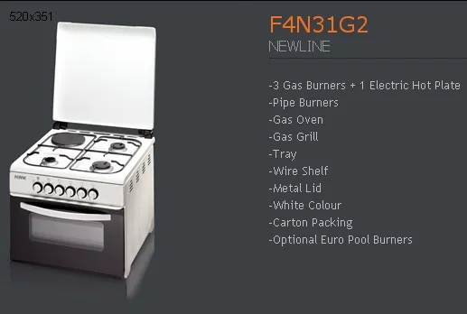 4-Burner Gas Freestanding Cooker & Grill (LPG/Natural Gas) Model 110 — Major Appliances, Refrigeration & Consumer Electronics | AFRIMEKS Foreign Trade
