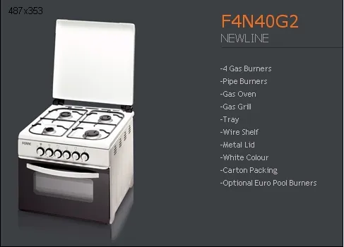 4-Burner Gas Freestanding Cooker & Grill (LPG/Natural Gas) Model 108 — Major Appliances, Refrigeration & Consumer Electronics | AFRIMEKS Foreign Trade