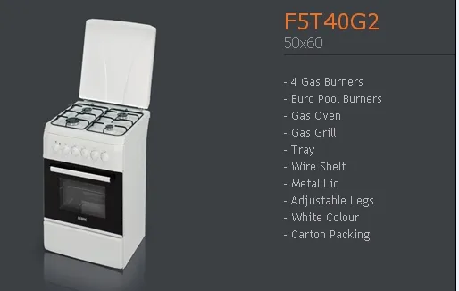 4-Burner Gas Freestanding Cooker & Grill (LPG/Natural Gas) Model 173 — Major Appliances, Refrigeration & Consumer Electronics | AFRIMEKS Foreign Trade