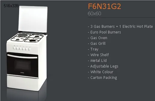 4-Burner Gas Freestanding Cooker & Grill (LPG/Natural Gas) Model 182 — Major Appliances, Refrigeration & Consumer Electronics | AFRIMEKS Foreign Trade