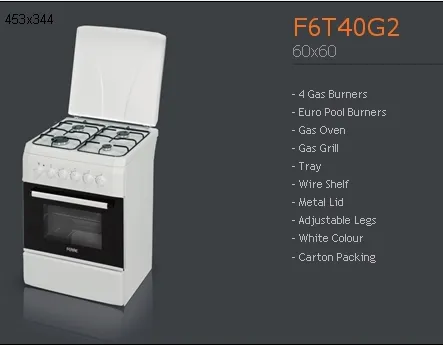 4-Burner Gas Freestanding Cooker & Grill (LPG/Natural Gas) Model 8 — Major Appliances, Refrigeration & Consumer Electronics | AFRIMEKS Foreign Trade