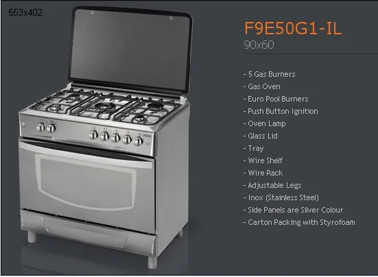 4-Burner Gas Freestanding Cooker & Grill (LPG/Natural Gas) Model 118 — Major Appliances, Refrigeration & Consumer Electronics | AFRIMEKS Foreign Trade