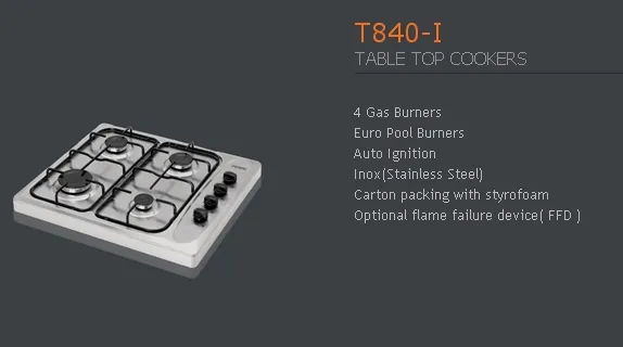 4-Burner Gas Freestanding Cooker & Grill (LPG/Natural Gas) Model 125 — Major Appliances, Refrigeration & Consumer Electronics | AFRIMEKS Foreign Trade
