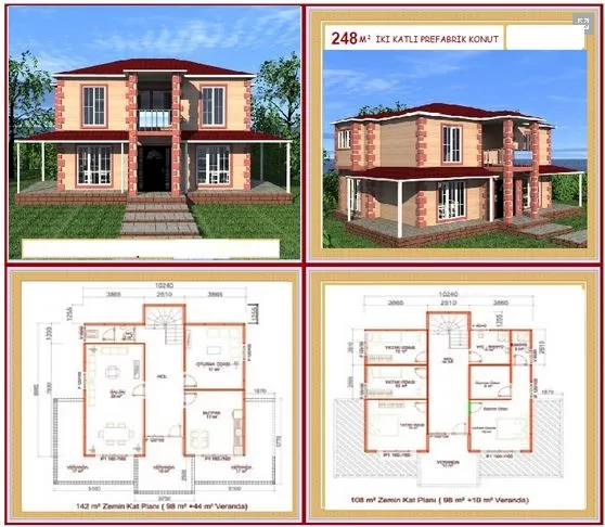 248m² Two-Storey Modular Prefabricated Residential Villa — Prefabricated Houses, Modular Homes & Site Buildings | AFRIMEKS Foreign Trade