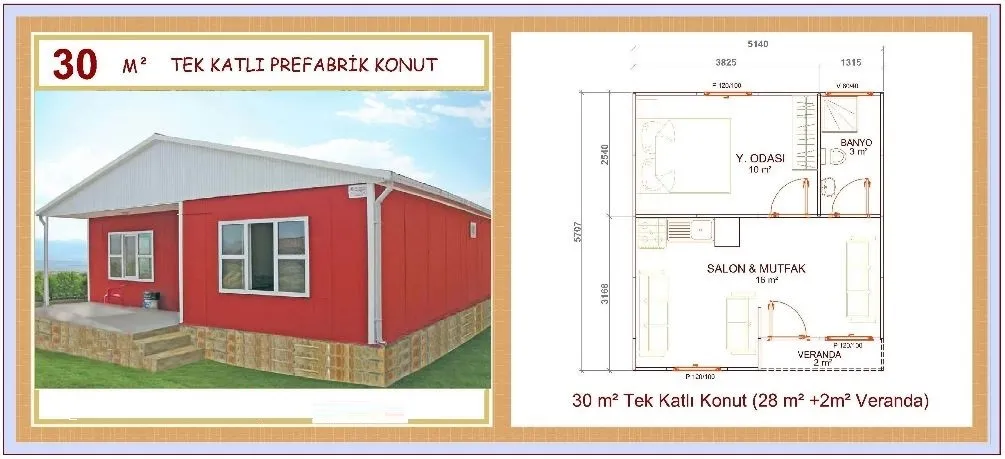 30m² Single-Storey Modular Prefabricated Residential Villa — Prefabricated Houses, Modular Homes & Site Buildings | AFRIMEKS Foreign Trade