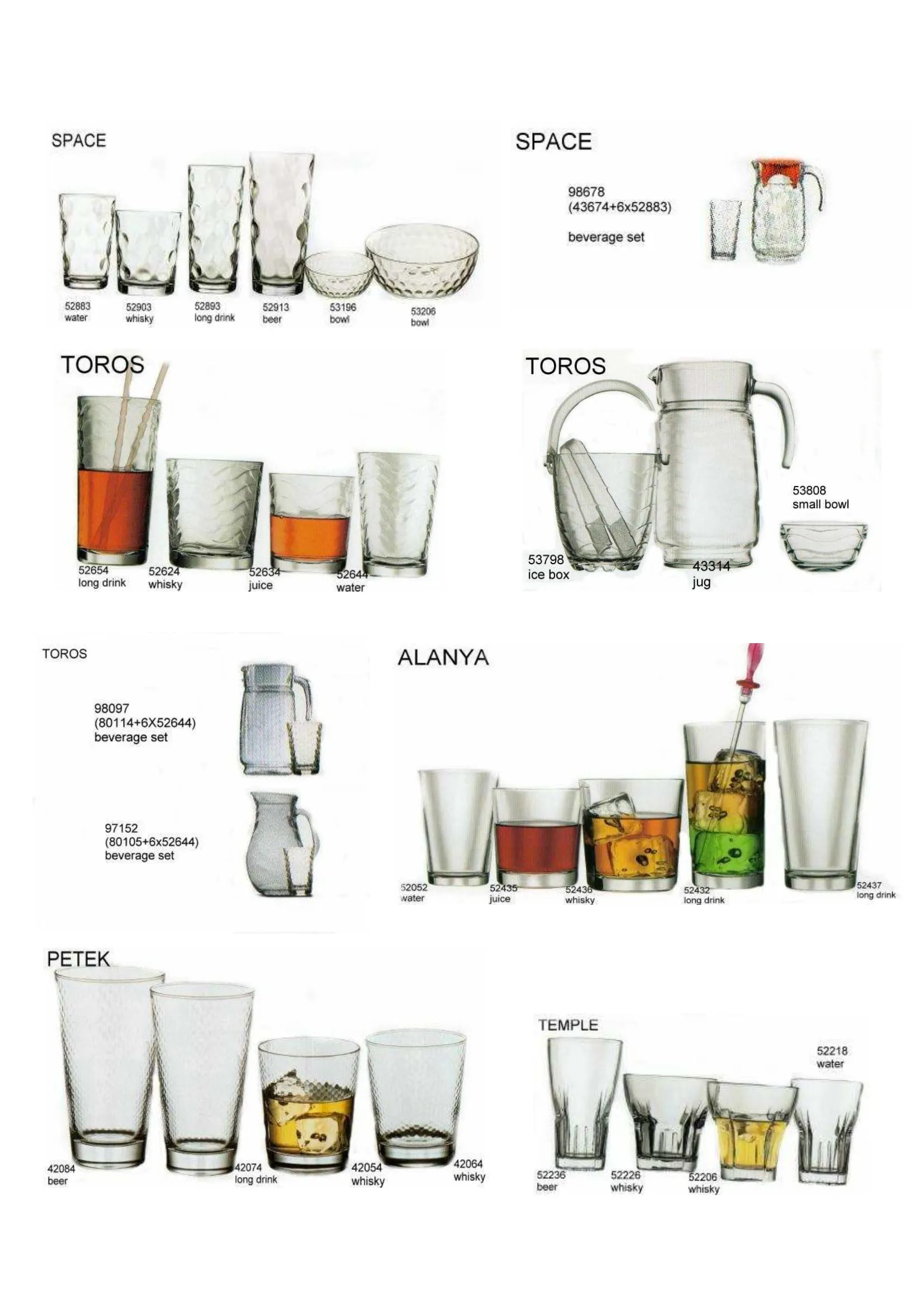 Pasabahce Export Glass Tableware & Glassware Collection Model 61 — Kitchenware, Glassware & Household Plastics | AFRIMEKS Foreign Trade
