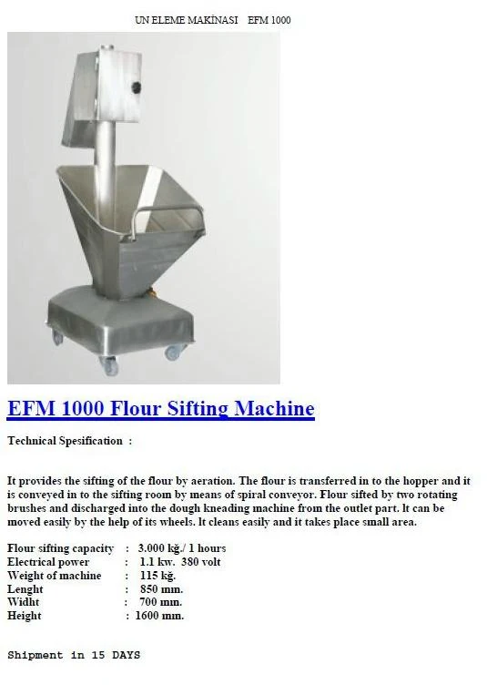 Industrial Automatic Flour Sifting & Aerating Machine — Industrial Manufacturing & Factory Production Machinery | AFRIMEKS Foreign Trade