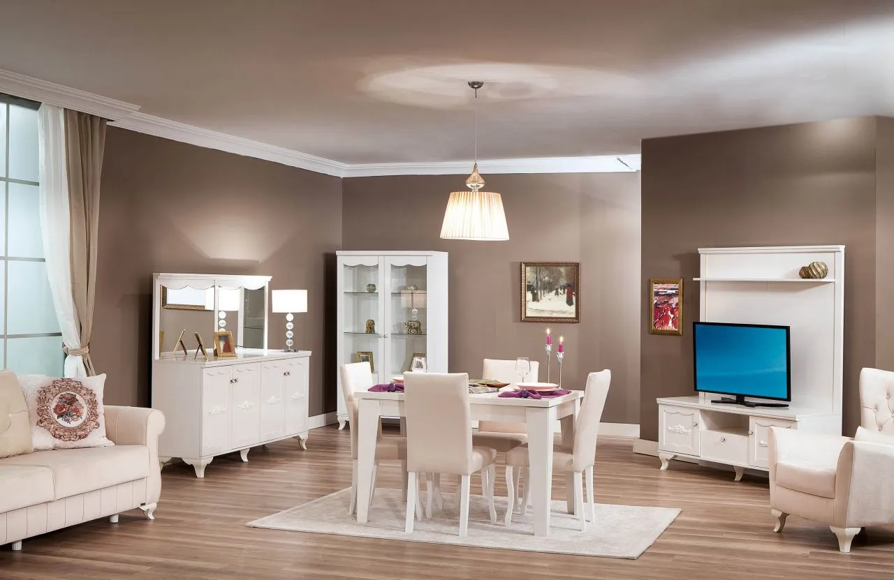 Bianco Solid Wood Dining Room & Extendable Table Set — Furniture, Bedroom Suites, Sofa Sets & Carpets | AFRIMEKS Foreign Trade