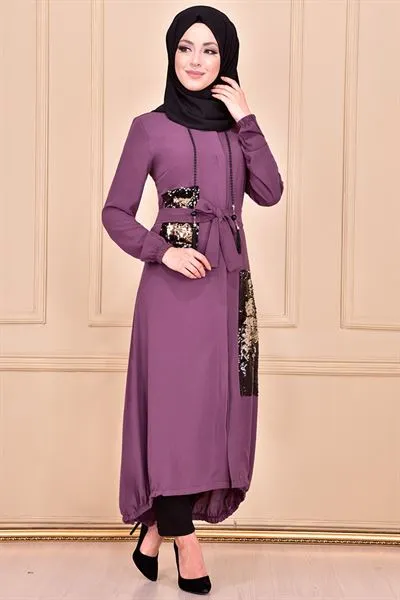 Full-Length Buttoned Modest Long Coat Purple Ayd6013 — Export Series 6 — Women's Fashion, Evening Gowns, Modest Wear & Hajj Clothing | AFRIMEKS Foreign Trade