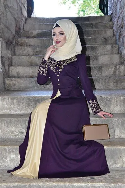 Two-Piece Look Dress Purple — Export Series 41 — Women's Fashion, Evening Gowns, Modest Wear & Hajj Clothing | AFRIMEKS Foreign Trade