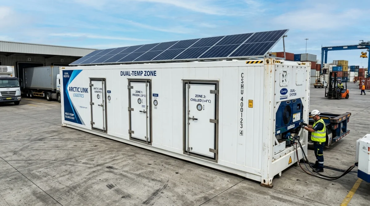 30FT Dual-Zone Solar Cold & Freezer Container — Mobile Cold Storage & Blast Freezer Containers | AFRIMEKS Foreign Trade