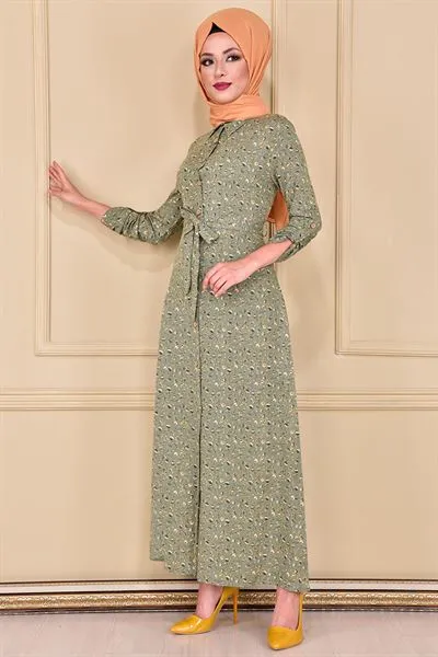 Buttoned Dress Sag2287 B — Export Series 6 — Women's Fashion, Evening Gowns, Modest Wear & Hajj Clothing | AFRIMEKS Foreign Trade