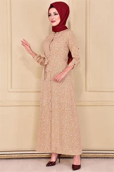 Buttoned Dress Sag2287 B — Export Series 63 — Women's Fashion, Evening Gowns, Modest Wear & Hajj Clothing | AFRIMEKS Foreign Trade