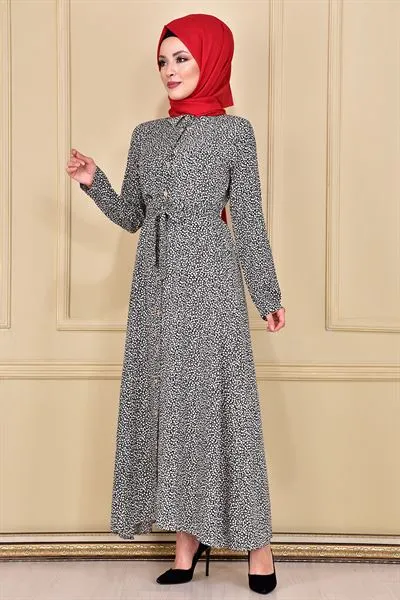 Buttoned Dress Sag2287 B — Export Series 83 — Women's Fashion, Evening Gowns, Modest Wear & Hajj Clothing | AFRIMEKS Foreign Trade