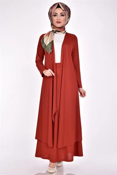 Skirt 3-Piece Set Terracotta Rust — Export Series 4 — Women's Fashion, Evening Gowns, Modest Wear & Hajj Clothing | AFRIMEKS Foreign Trade