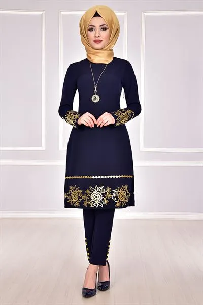 Gold Print Pattern Trousers Tunic Ikili Ko — Export Series 6 — Women's Fashion, Evening Gowns, Modest Wear & Hajj Clothing | AFRIMEKS Foreign Trade