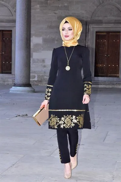 Gold Print Pattern Trousers Tunic Ikili Ko — Export Series 12 — Women's Fashion, Evening Gowns, Modest Wear & Hajj Clothing | AFRIMEKS Foreign Trade