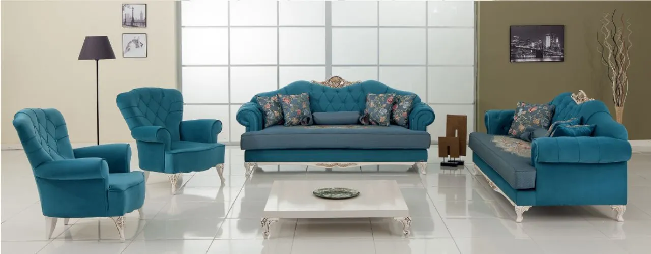 Golden Modern Chester Sofa Set (3+3+1+1) Model 3 — Inegol Export — Furniture, Bedroom Suites, Sofa Sets & Carpets | AFRIMEKS Foreign Trade
