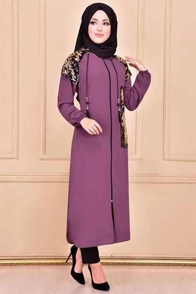 Hooded Modest Long Coat Purple Ayd6022 B — Export Series 14 — Women's Fashion, Evening Gowns, Modest Wear & Hajj Clothing | AFRIMEKS Foreign Trade