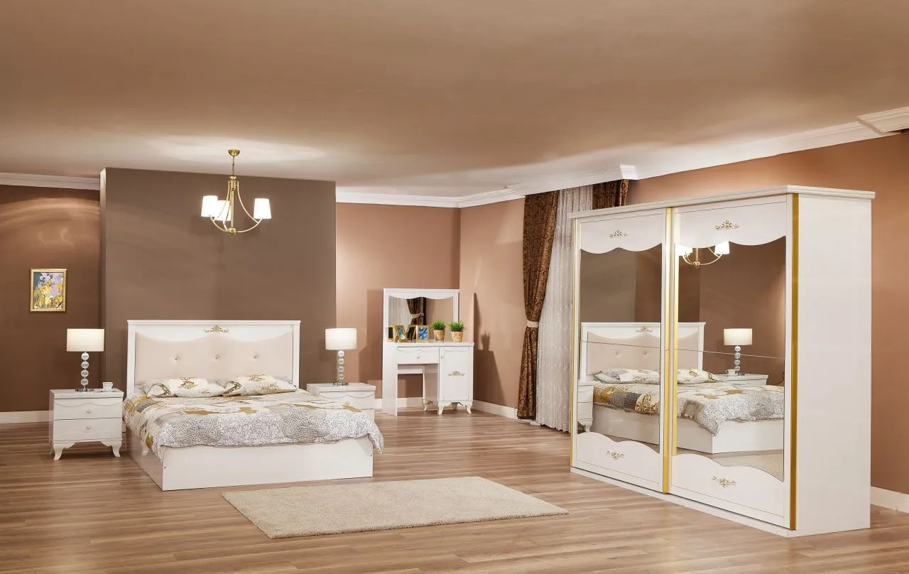 Bianco Luxury Wooden Bedroom Set & Wardrobe — Furniture, Bedroom Suites, Sofa Sets & Carpets | AFRIMEKS Foreign Trade