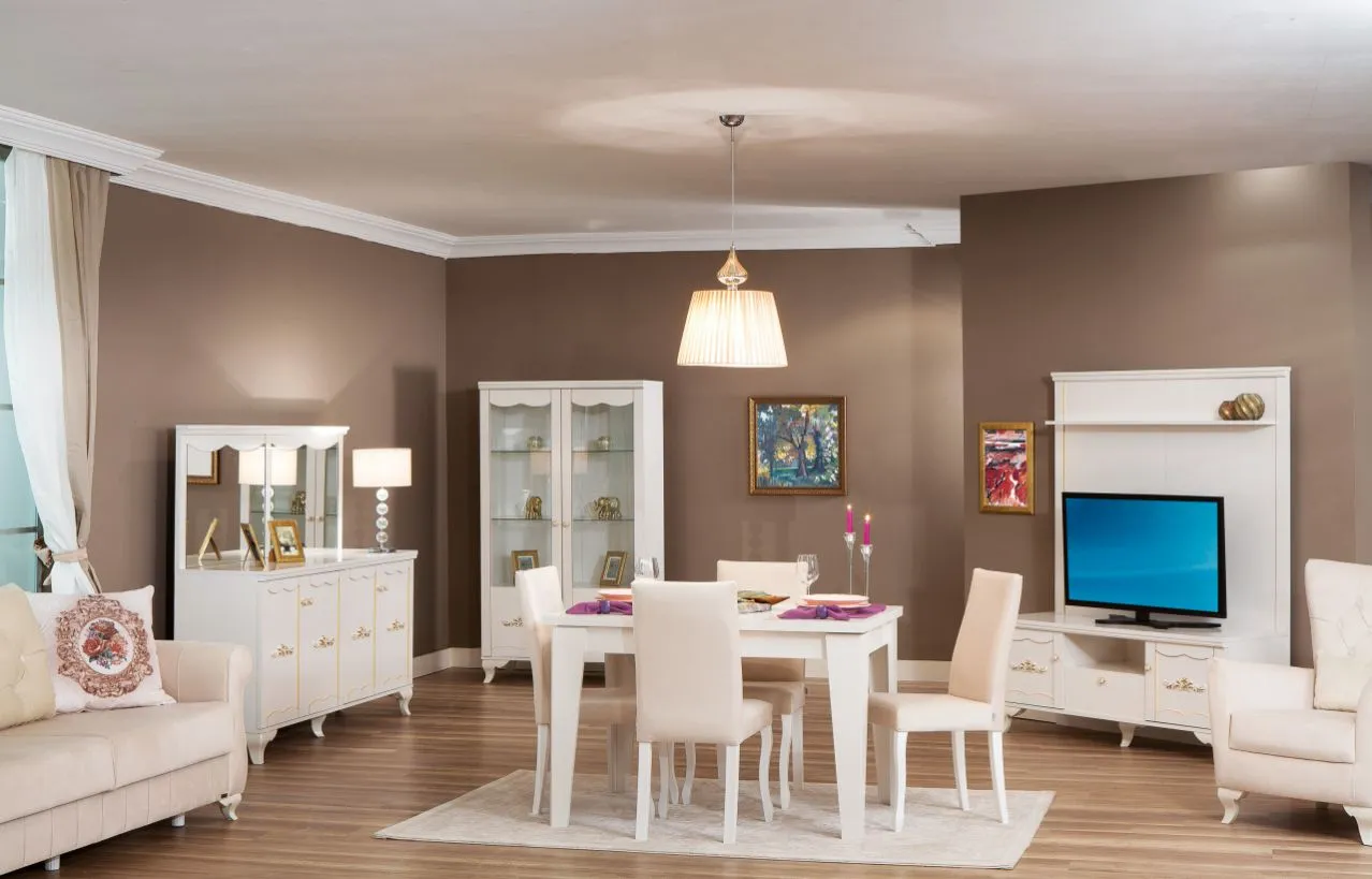 Bianco Solid Wood Dining Room & Extendable Table Set — Furniture, Bedroom Suites, Sofa Sets & Carpets | AFRIMEKS Foreign Trade
