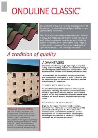 Onduline Waterproof Roofing Sheets & Accessories Model 89 — Construction Materials, Steel Security Doors & Building Profiles | AFRIMEKS Foreign Trade