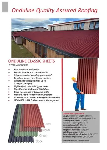 Onduline Waterproof Roofing Sheets & Accessories Model 32 — Construction Materials, Steel Security Doors & Building Profiles | AFRIMEKS Foreign Trade