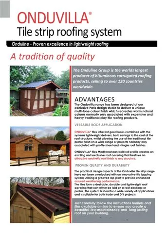 Onduline Waterproof Roofing Sheets & Accessories Model 62 — Construction Materials, Steel Security Doors & Building Profiles | AFRIMEKS Foreign Trade