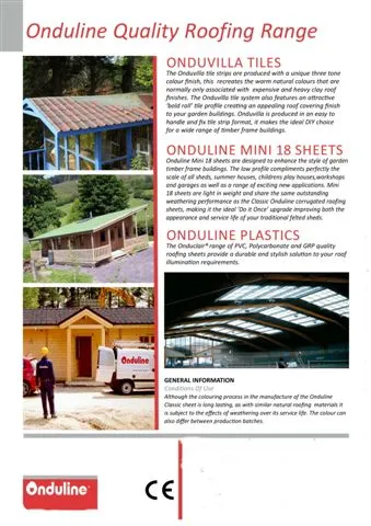 Onduline Waterproof Roofing Sheets & Accessories Model 31 — Construction Materials, Steel Security Doors & Building Profiles | AFRIMEKS Foreign Trade