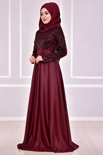 Princess Evening Gown Burgundy — Export Series 40 — Women's Fashion, Evening Gowns, Modest Wear & Hajj Clothing | AFRIMEKS Foreign Trade