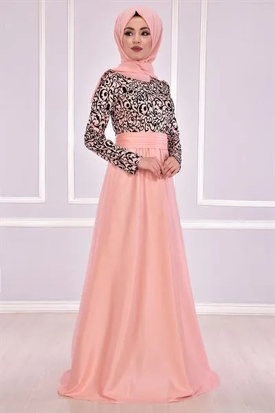 Princess Evening Gown Powder Pink — Export Series 60 — Women's Fashion, Evening Gowns, Modest Wear & Hajj Clothing | AFRIMEKS Foreign Trade
